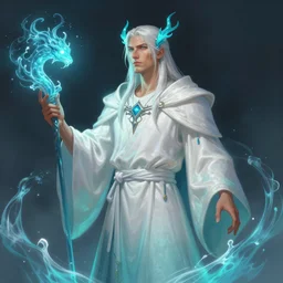 dream portrait of a tempest priest by Greg Rutkowski, d&d character, gradiant white and cyan, water elemental, he is about 30 years old, highly detailed portrait,  digital painting, artstation, concept art, smooth, sharp foccus ilustration, Artstation HQ