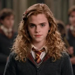 emma watson as hermione granger, under the influence of the imperius mind control spell.