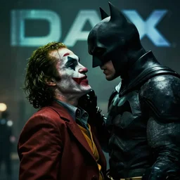 the joker killing batman, cinematic, neo noir, batman movie, imax, atmospheric
