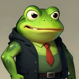A frog mafia boss smiling menacingly by michelangelo, very detailed, deviantart, artstation