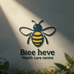 a logo design for bee hive health care centre spiritual colour palette