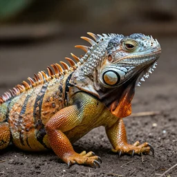 close up of a fiji banded iguana hd nature photography