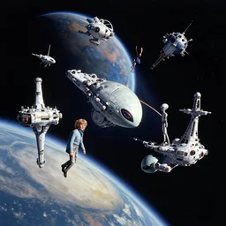 rotating alien colonie around planet like avatar by stanley kubrick and tooth wu and wlop and beeple