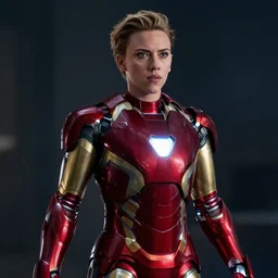 scarlett johansson as iron man, photograph, telephoto sigma 8 5 mm f / 1. 4, dark