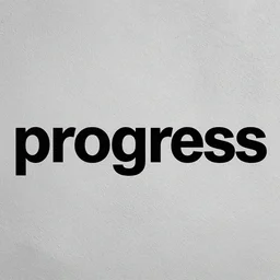 graphic design, the word'progress'