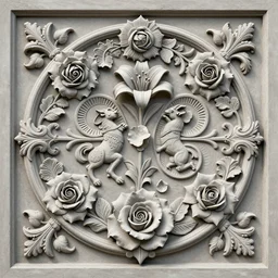 beautiful decorative classical ornamental door emblem, fibonacci rhythms, roses, lilies, rose petals, lily petals, acanthus scrolls, highly detailed etching, gemini, bilaterally symmetrical, small medium and large elements, rendered in octane, 3 d render