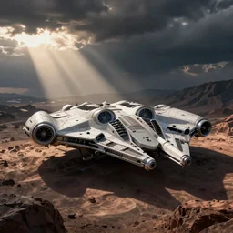 photo of a knolling of a millennium falcon