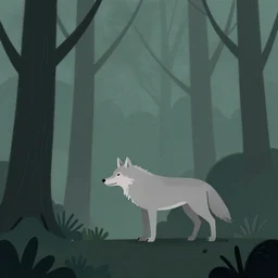 minimal wolf, forest, by artsy kiddo