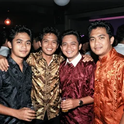 color photo portrait of indonesian people in the night club, 1 9 9 0 photograph magazine