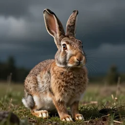 Jackie chan as a jackrabbit, photograph, colourised