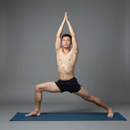Salmon human hybrid doing yoga