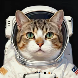 symmetrical!! portrait of cat as an astronaut. close up. soft lighting, retro 8 0 s, realistic illustration, art by peter elson
