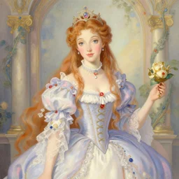 baroque rococo pastel beautiful magical princess Greg Hildebrandt Lisa frank portrait