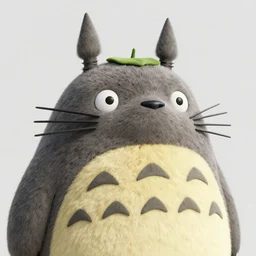 Totoro, Bokeh, close-up, 3D render, blender