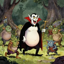 literal vampire potbelly goblins, hobbling around coming after us in the style of edward gorey