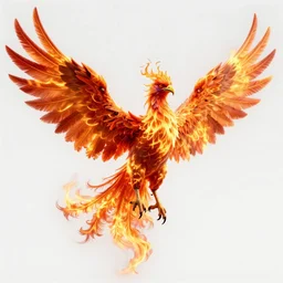 hyperdetailed image of a phoenix with its full body flaming and wings spread 8 k extremely detailed hd hyperrealism fiery extremely accurate
