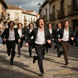 the running of the bob rosses screaming in pamplona spain