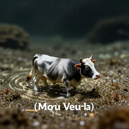 micro cow swimming in tequila
