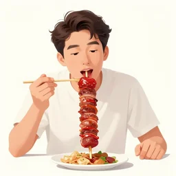 man eating an infinite kebab