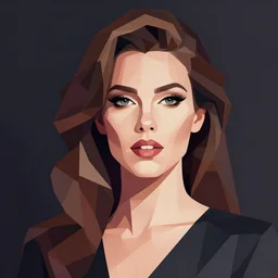 flat portrait art of an beautiful stylish woman, vector art, digital art, portrait, 4 k, 8 k, sharp focus, smooth, illustration, low poly concept art, by patrick nagel, kraftwerk, devo