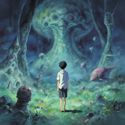 a high definition screenshot from the haunting and strange science fiction anime anime anime film ; a strange and ethereal dreamscape, digital painting by makoto shinkai, patrick faulwetter, sabbas apterus, surrealism, trending on artstation