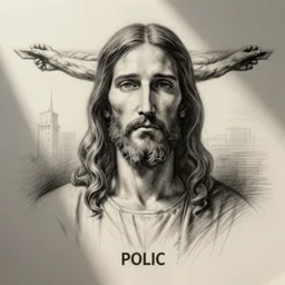 Police sketch of Jesus Christ, detailed, headshot
