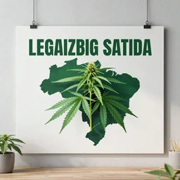 wall poster for a electoral campaing about legalizing cannabis sativa in Brazil