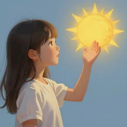digital painting, a young girl touching the sun, medium shot, details, sharp focus, by jordan grimmer and artgerm and greg rutkowski and alphonse mucha and maya takamura and bouguereau, intricate, beautiful, trending on artstation, pixiv, digital art