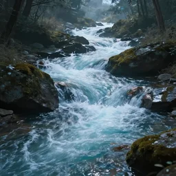 a river of mystical energy, overflowing mana, hd fantasy art