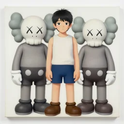 athlete by shusei nagaoka, kaws, david rudnick, airbrush on canvas, pastell colours, cell shaded, 8 k