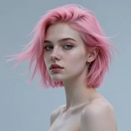 beautiful russian girl with short pink hair and nose piercing, thin round earrings, winds of winter, au naturel, hyper detailed, digital art, trending in artstation, cinematic lighting, studio quality, smooth render, octane rendered, concept art, sharp focus, illustration, art by artgerm and greg rutkowski and wlop