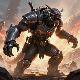 sci fi fantasy soldier fighting a monster, epic lighting, vibrant colors and hard shadows and strong rim light, very coherent, trending on artstation