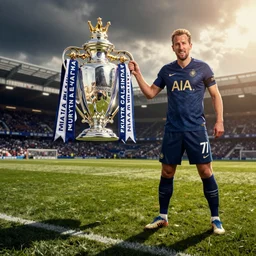 fa cup being held by harry kane, fa cup, fa cup, nendroid, butcher billy style
