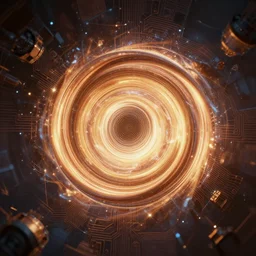 horizontal centered electron tube with rings around it, glowing, fantasy, networking, camera shutter, singularity, circuitry, explosion, dramatic, intricate, elegant, highly detailed, digital painting, network, artstation, concept art, smooth, sharp focus, illustration, octane render