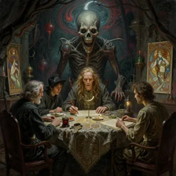 a lovecraftian painting of the study of the unknowable, cosmic horror elements, ultra realistic, concept art, intricate details, eerie, highly detailed, photorealistic, octane render, 8 k, unreal engine. art by artgerm and greg rutkowski and alphonse mucha