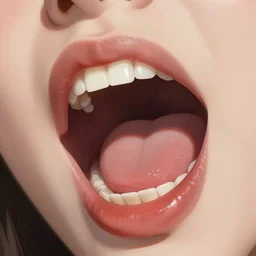 wide open wife mouth, close - up, defiant, pin - up, rule 3 4, light effect, hyper detailed, intricate, elegant, highly detailed, digital painting, artstation, concept art, matte, sharp focus, illustration, by dan mumford, yusuke murata, makoto shinkai, ross tran