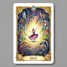dixit card, strange place, zoo, earthquake, focal point, character dancing, waltz, dark fantasy, intricate, orthographic, amazing composition, colorful watercolor, by ruan jia, by maxfield parrish, by shaun tan, by nc wyeth, by michael whelan, by escher, illustration, gravity rush, volumetric