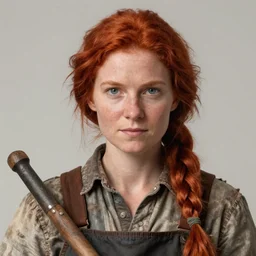 a rustic woman mining, detailed face, redhead, by greg rutkowski, mandy jurgens