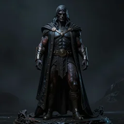 He-Man with a dark manner, atmospheric, dark and mysterious, shadowy and eerie character, ominous, cinematic, Epic, 4k, full body, ultra detailed, ultra realistic, ZBrush, rendered by Marcus Whinney