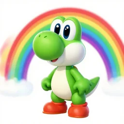 rainbow corrupted yoshi, greg rutkowski