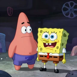 spongebob in space crying on patrick