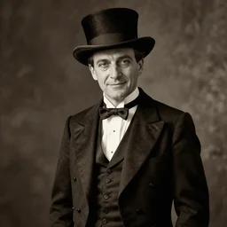 photorealistic sepia portrait of a 1 9 2 0 s era male magician with a thin smile, well dressed in his mid - thirties, long - tailed tuxedo coat, by clyde caldwell, atmospheric lighting, hatless, dark, brooding, painted, intricate, ultra detailed, well composed, best on artstation, cgsociety, epic, stunning, gorgeous, intricate detail, much wow, masterpiece, cinematic aesthetic octane render, 8 k hd resolution,