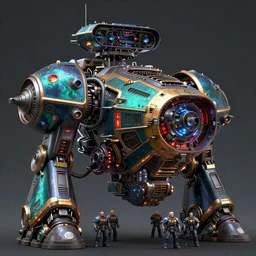 a matte painting of a huge futuristic cargo starship, Space Hulk, WarHammer 40k by Jose Daniel Cabrera Pena and Leonid Kozienko, concept art by Tooth Wu and wlop and beeple and dan mumford and greg rutkowski and nekroxiii. octane render, cinematic, hyper realism, octane render, 8k, iridescent accents. vibrant, teal and gold blue red dark noir colour scheme, red nad orange glow,