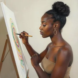 black woman painting by lindsay adams, beautiful, intricate