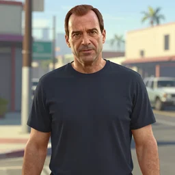 Michael McKean aka Chuck McGill from Better Call Saul as a GTA character portrait, Grand Theft Auto, GTA cover art