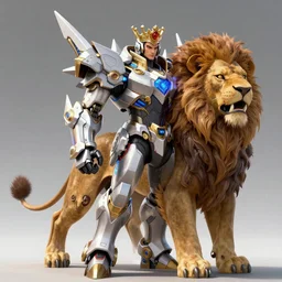 king infinity cyber magic lion, hyperdetailed, artstation, cgsociety, 8k