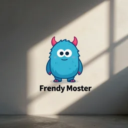 logo for friendly monster, modern, minimalist, colorful