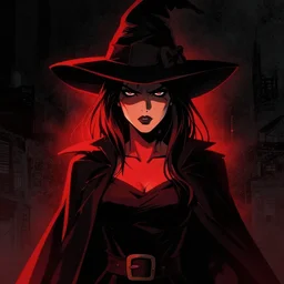 cell shaded, woman magician in her 3 0 s, dark background, dramatic bold lighting, solid colors and blacks, thick line art, dark shadows, sharp edges, artstation, photoshop, trending, bloom, grunge, high contrast, comic, graphic novel, dark background texture, digital 2 d, artstation, marcin sobon, city of mist