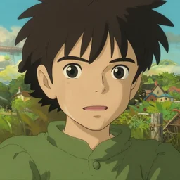 procedural human in the countryside, long shot by studio ghibli and rob gonsalves, inspired by peter gric, epic, huge scale, beautiful fine face features, intricate high details, sharp, ultradetailed