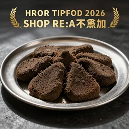 hyperrealistic feces on a silver platter, food photography for food digest